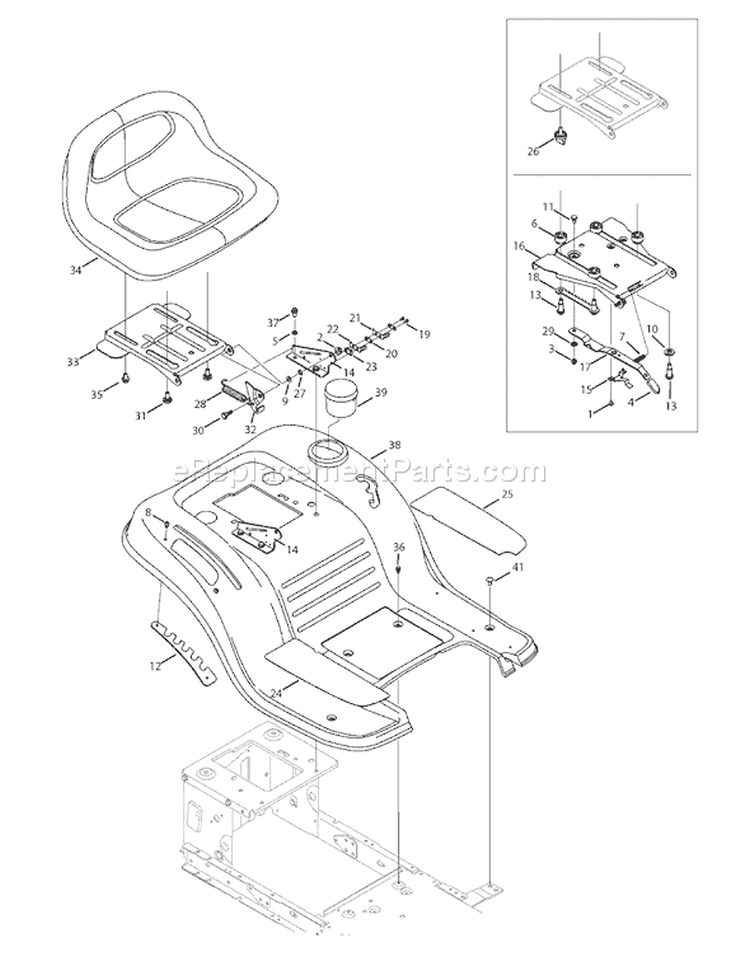 Page H Diagram and Parts List for 2008 Yard Man Lawn Tractor